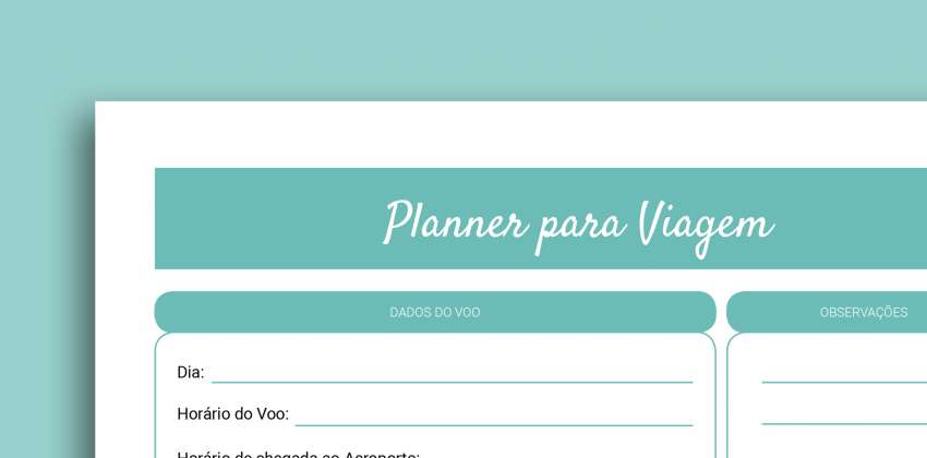 PLANNER PARA VIAGEM