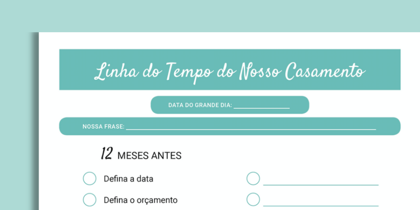 LINHA DO TEMPO PARA CASAMENTO